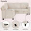 Canapé-lit modulaire en L convertible avec lit escamotable et rangement, canapé-lit 5 places avec chargement USB-1410008417