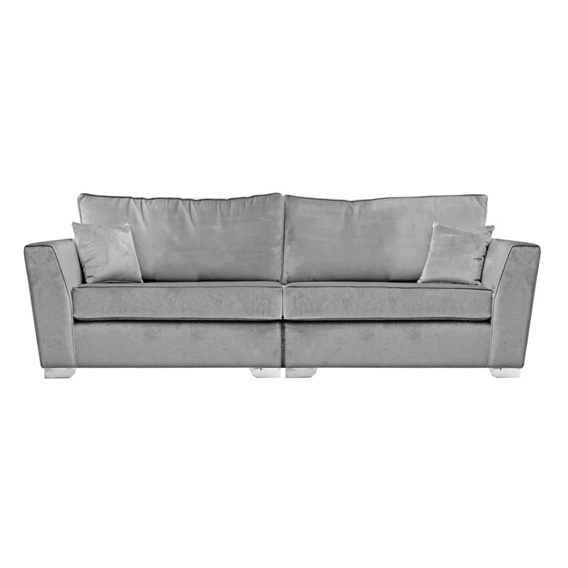 Quade 4 Seater Velvet Sofa, Grey