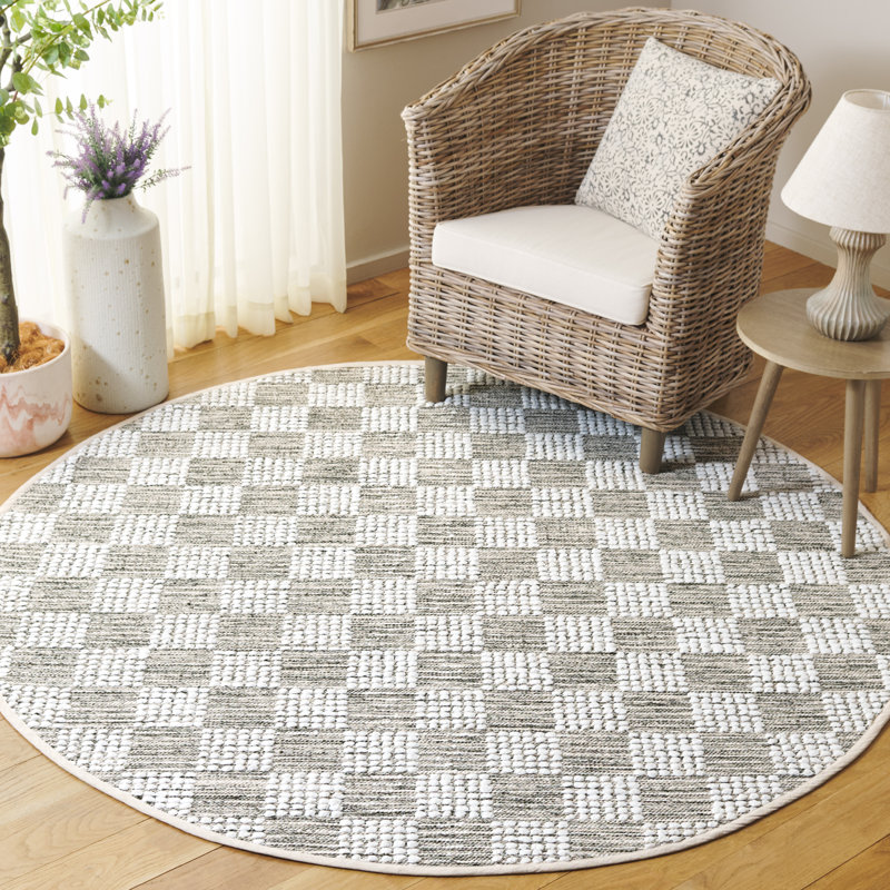 Pearla 979 Area Rug In Green / Ivory, Round 6'