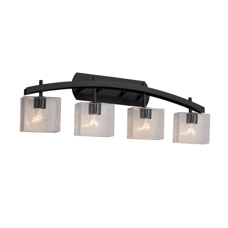 Casson 4 - Light Bath Bar, Matte Black, Opal