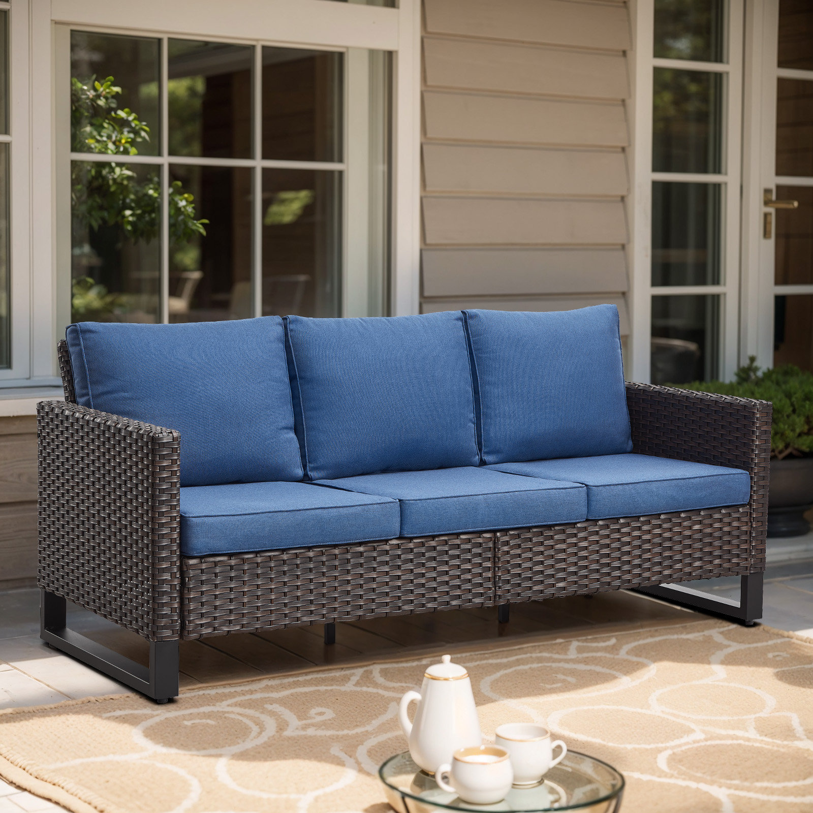 Latitude Run® Ingvald 68.5'' Wicker Outdoor Patio Sofa | Wayfair