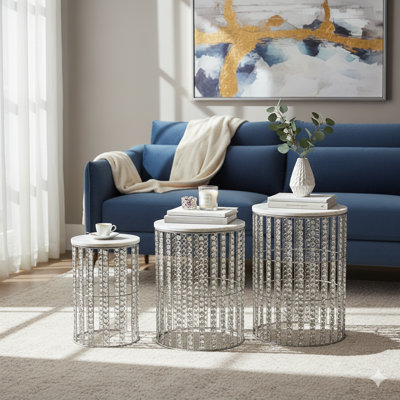 Dorinna Marble Top End Table Set
