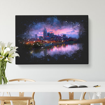 Nashville Tennessee Skyline - Wrapped Canvas Print