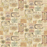 Kitchen Recipes Wine Labels 32.8' L x 21" W Wallpaper Roll