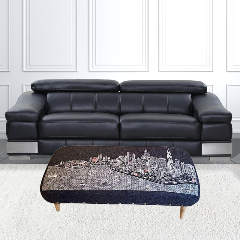 Repose-pieds 38 po en laine grise