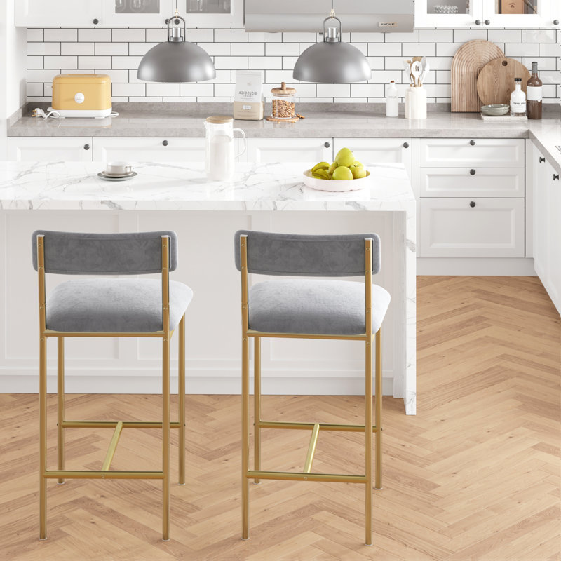 Yestin Upholstered Counter Extra Tall Stool with Metal Frame