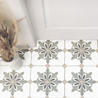 Riviera Octagon Antibes Verde avec Taco 7-7 / 8 po X 7-7 / 8 po Carreau de porcelaine pour plancher et mur