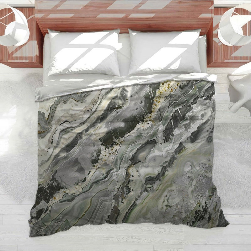 Layered Agate Modern Microfiber Duvet Cover, Queen Duvet Cover