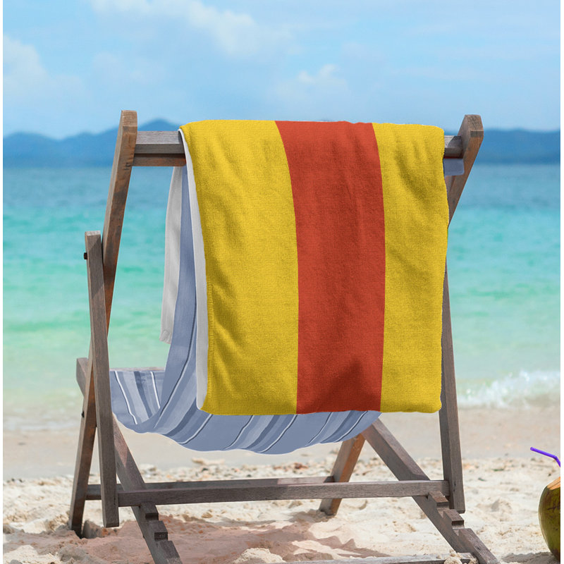 Vancouver Lightweight Beach Towel, Poly/Cotton, Yellow/Red/Yellow