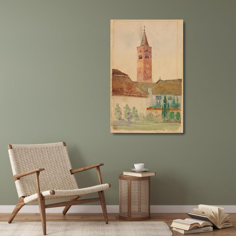 «Church Tower, Italy» par Cass Gilbert - Art mural sur toile tendue avec châssis, H 24 po x l 17 po