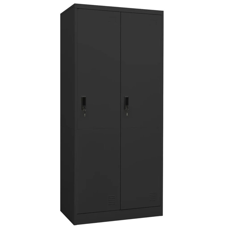 Harshbarger 2 Door Wardrobe, Anthracite