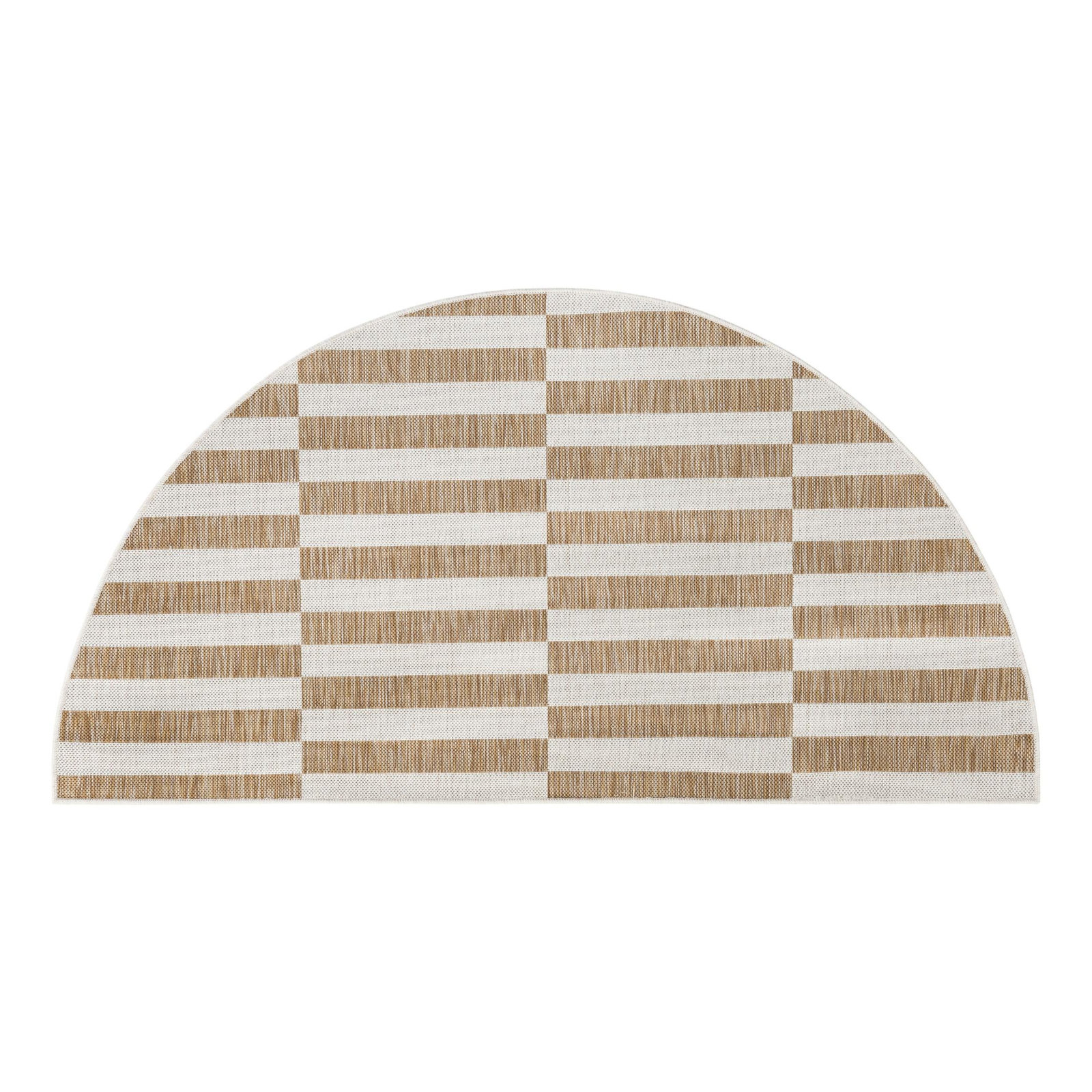 Robinson Brown Indoor/Outdoor Rug, Half-circle 3'1 x 6'1"