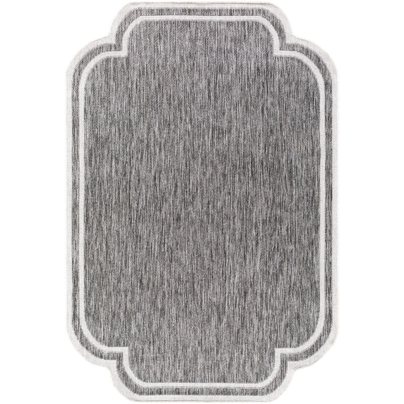 Tapis tissé à la machine Skiles, Gris / Crème, Rectangle 2 pi 4 po x 3 pi 9 po
