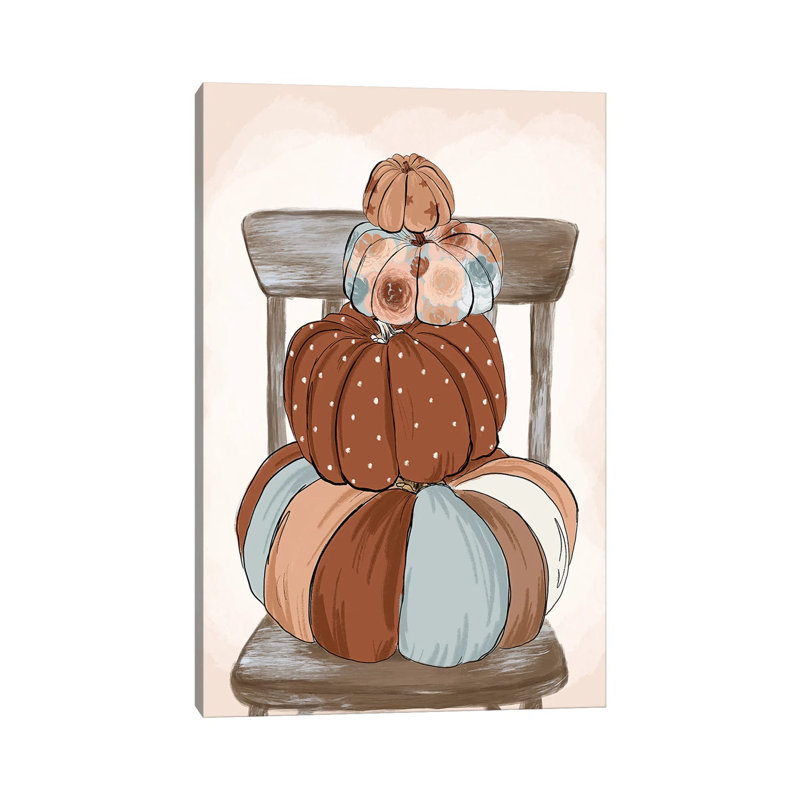 Pretty Pumpkins by Katie Bryant - Wrapped Canvas Painting, 20.32 cm H x 30.48 cm W