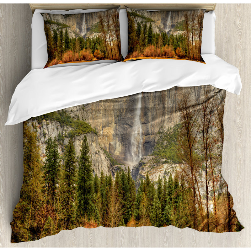 Rustic Polyester Duvet Cover, Spring Mountains Floral, Twin Duvet Cover + 1 Sham