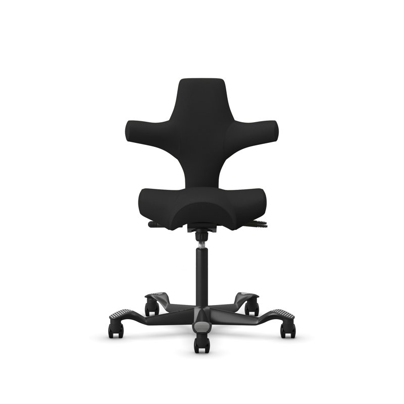 Chaise à hauteur standard réglable HœG Capisco, Noir, Noir, Standard