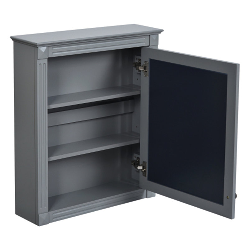Armoire de rangement murale avec miroir, Gris