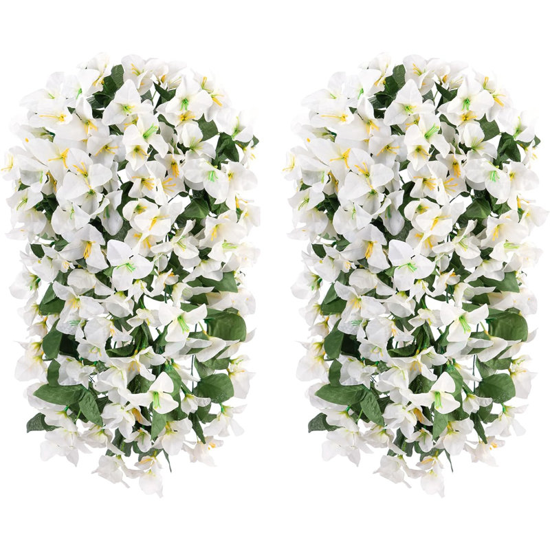 2 Pcs White Artificial Bougainvillea Flowers