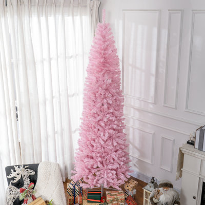 Sapin de Noël artificiel mince de 8 pi avec 1168 pointes de branches réalistes HOMcom