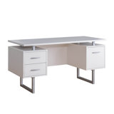 Sunjoy Floating Pedestal Desk, Modern Home Office Large Desk Work Station