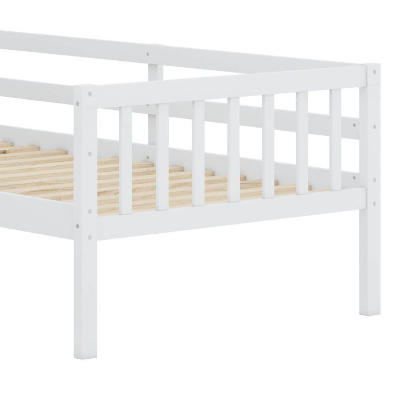 Lit superposé simple au-dessus de simple avec 2 tiroirs, lits superposés convertibles, Blanc