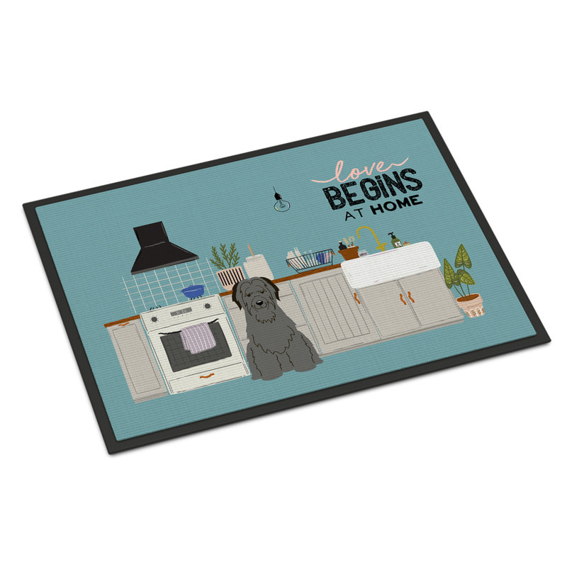 Tapis d'entrée antidérapant Guerriero, Berger de Brie noir, L 18 po x L 27 po