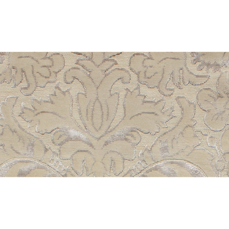 Floral Area Rug in Cream/Ivory/Silver, Rectangle 8' x 10'