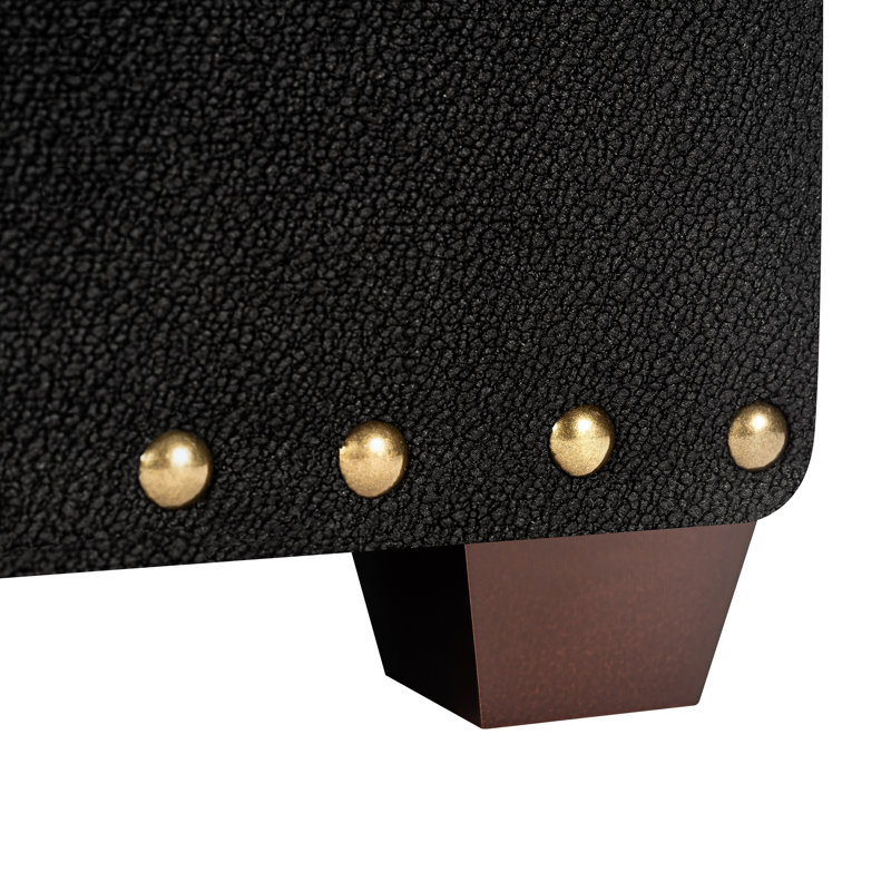 Rangement pour repose-pieds carré touffeté de 18 po de large Sierra, Noir