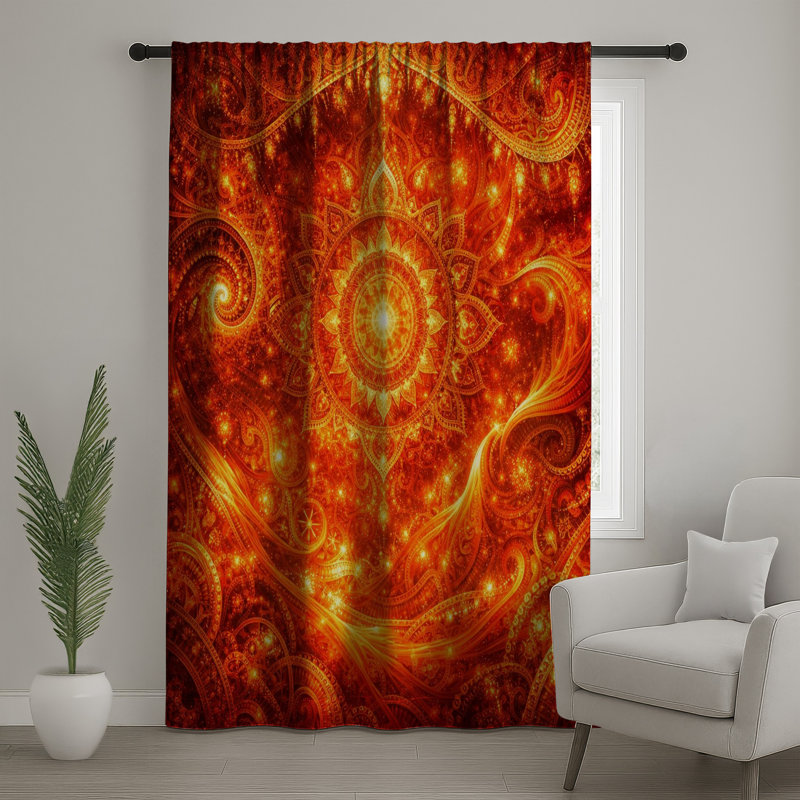 Rideaux de fenêtre complexes, voilages et rideaux à motif mandala - 1 panneau, 50" x 80" - 1 Panel, Transparent