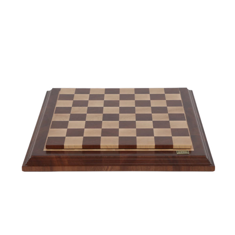 Handmade Oak/Beige Chess Board Game, 23" L x 23" W x 2.5" H