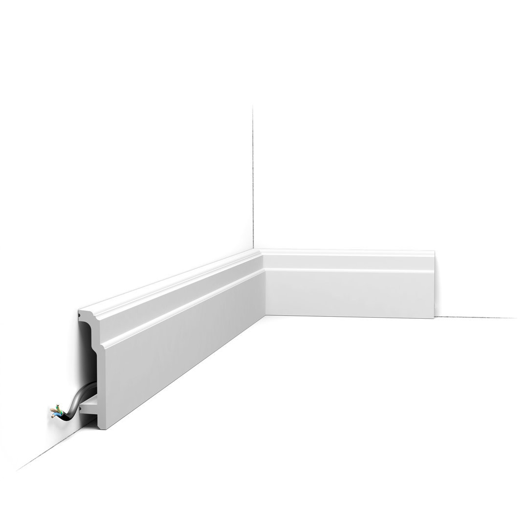 Polystyrene 1'' Thick x 78.75'' Wide x 4.375" Length Wall Base in Primed White Orac Decor