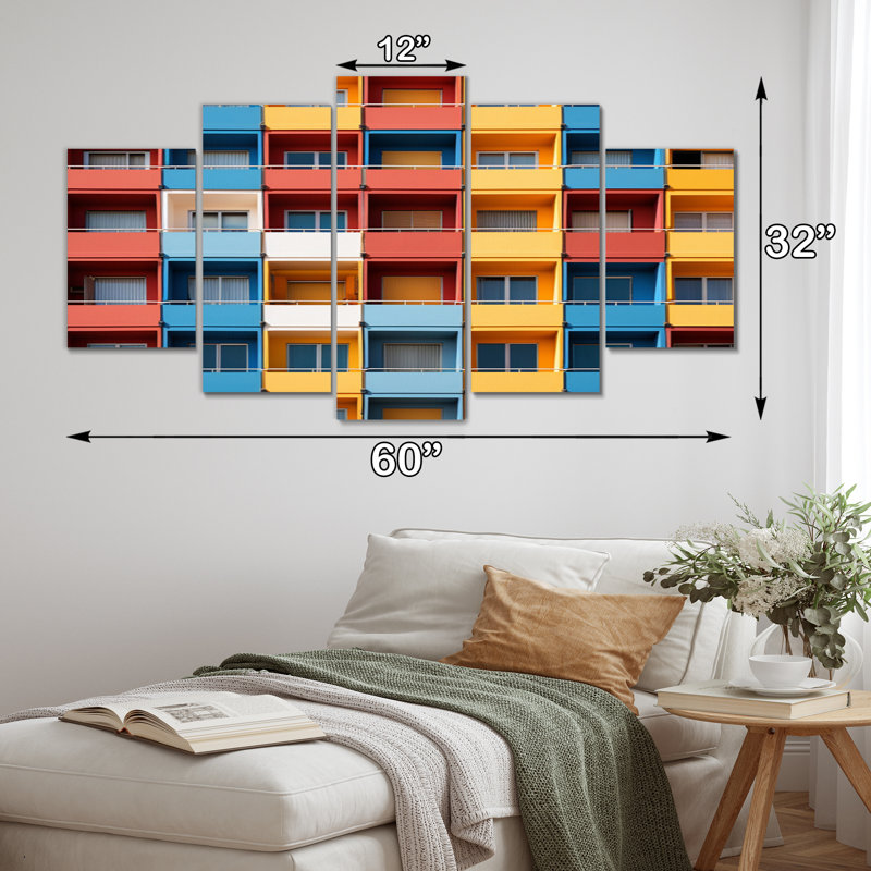 Cityscape Colorful Patterns III Buildings & Architecture Wall Decor on Metal