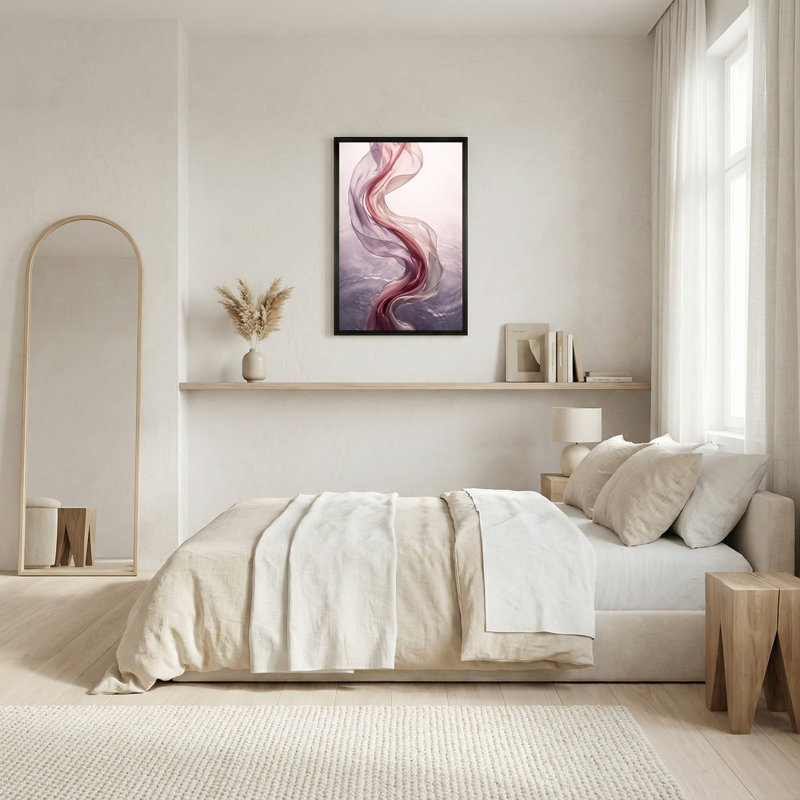 Art mural sur toile rose et mauve, H 24 po x l 16 po