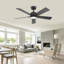Ventilateur de plafond intelligent à 5 pales avec éclairage intégré, conception intérieure moderne pour le salon, la chambre à coucher et la salle à manger-732454201-732454203