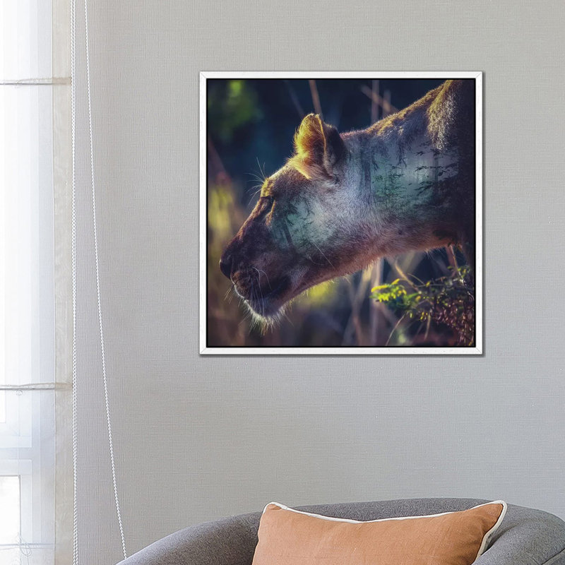 Head by Paul Haag - Print on Canvas, White Framed, 66.04 cm H x 66.04 cm W