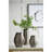 9.5x5.5x12" Aluminum Layered Chisel Oval Vase