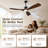 52 Inch Smart Ceiling Fan Featuring 3-Color Dimmable  Light, 6-Speed Reversible Quiet DC Motor, Remote Control And Light Kit-2033342815-2033306797