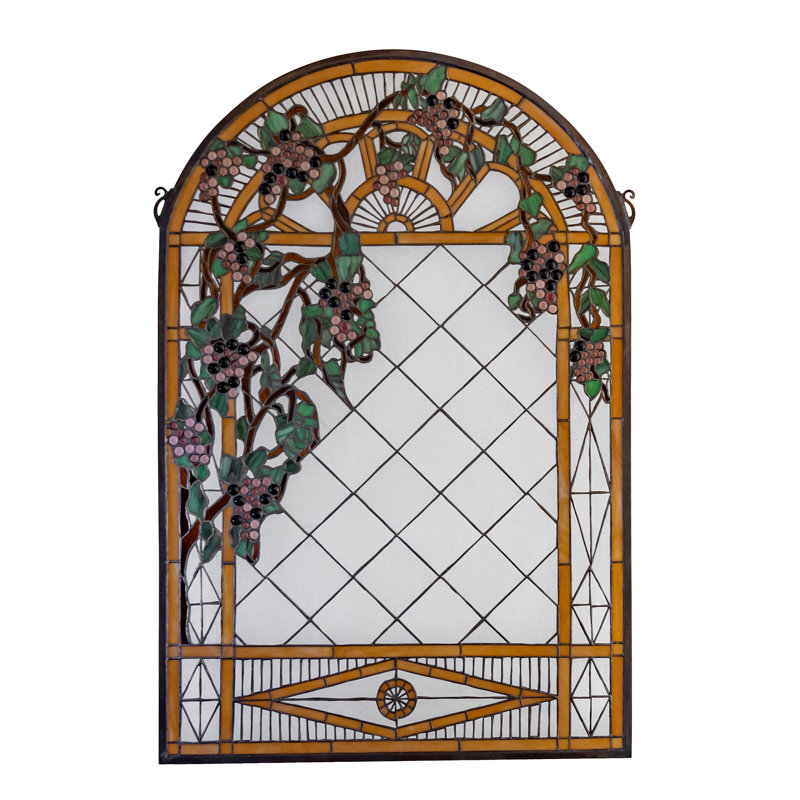 Tiffany Grape Diamond Trellis Stained Glass Window