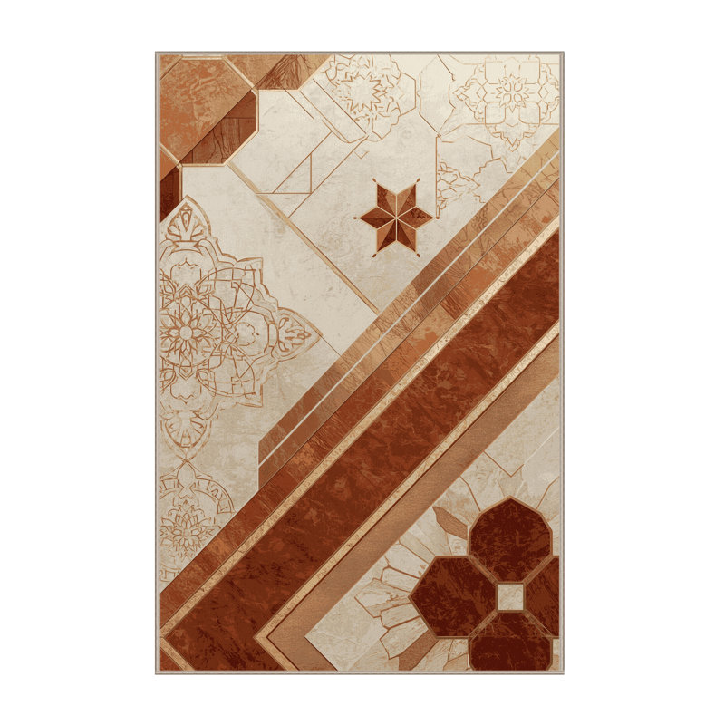 Tapis oriental beige lavable à la machine Darwin, 8 x 12