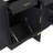 Multi-Functional Storage Sideboard with Trash Can Storage, Sliding Door Cabinet & 3-Tier Spice Rack (Black)-129470365