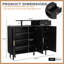 Buffet de style Style avec tablettes réglables et pieds en bois massif pour le vestibule-105504529