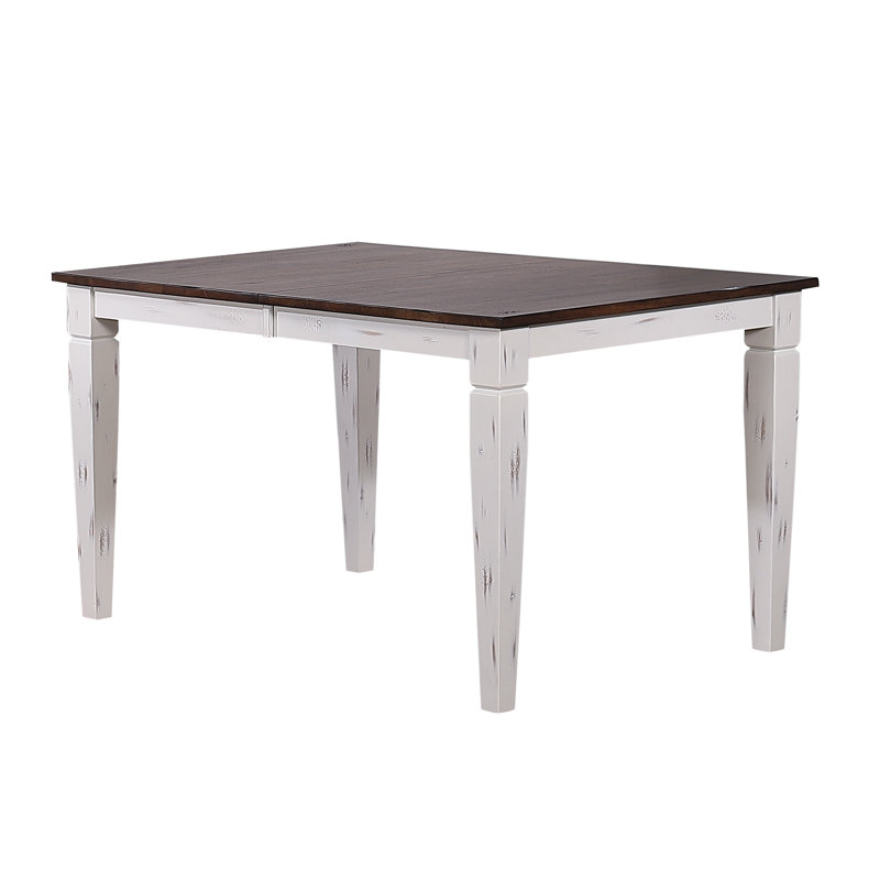 Table de salle à manger Corinna, Coton blanc, Brun coton
