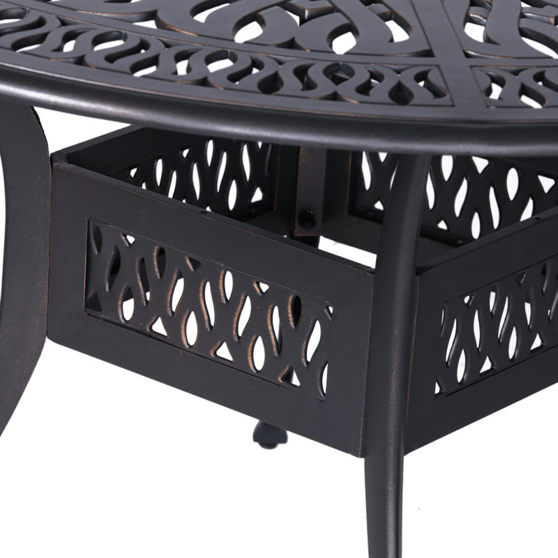Table de salle à manger de 48 po en aluminium pour l'extérieur
