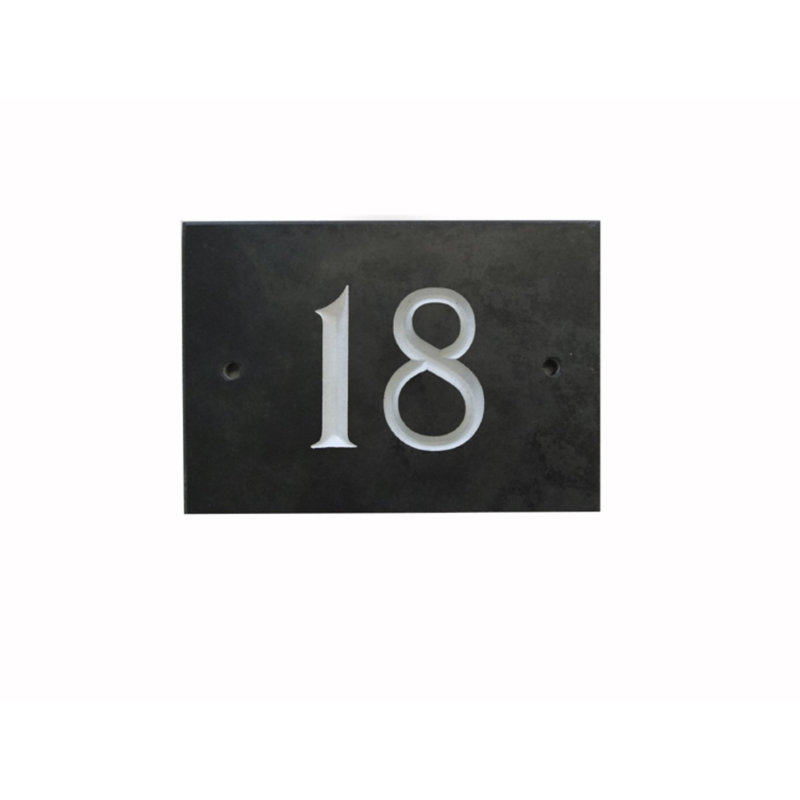 Odacia 10cm H Stone House Number, 18, Black