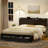 Alevtina Bed Frame with 2 Bedside Drawers & 2 Underbed Drawers, Storage Bed with Outlet & Open Shelf-584249396