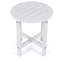 Table de bout blanche en PEHD pour l'extérieur, table de bout ronde pour terrasse toutes saisons 16 po