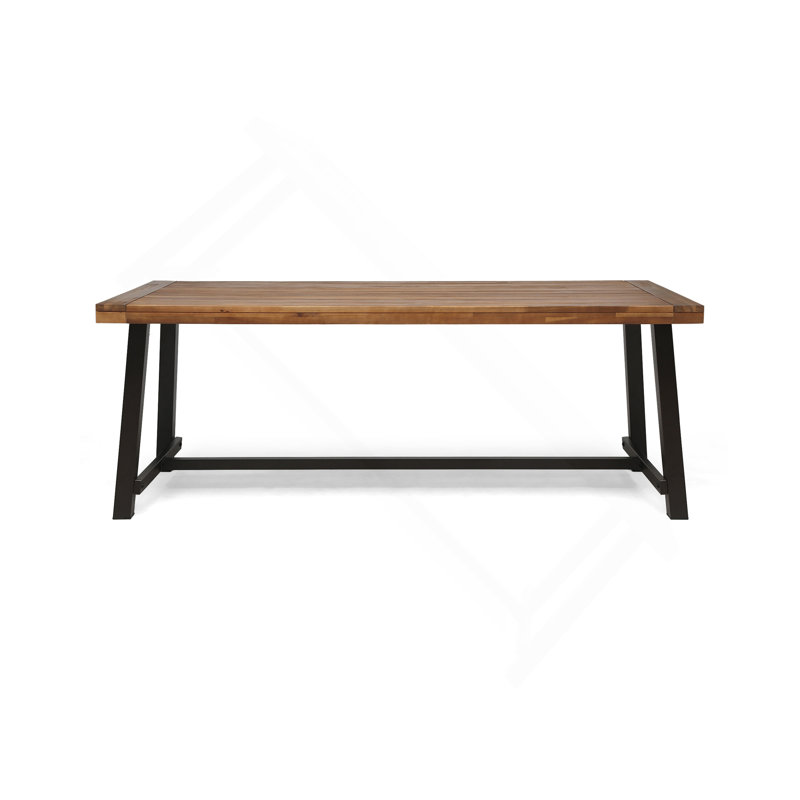 Patio Table, Black, Brown