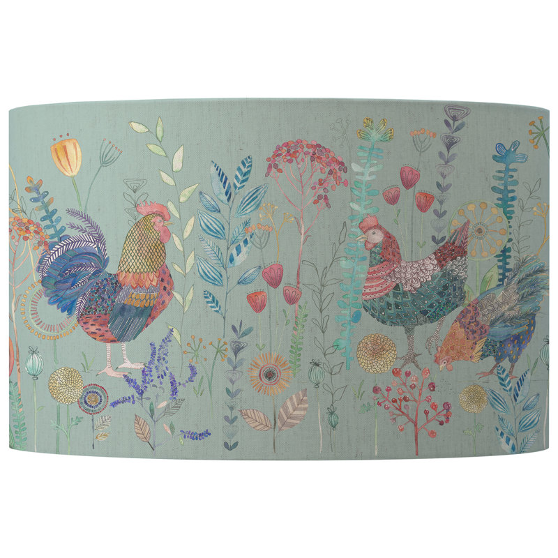 Bilbury Flock Cotton Drum in Multicolour, 29cm H x 52cm W x 52cm D
