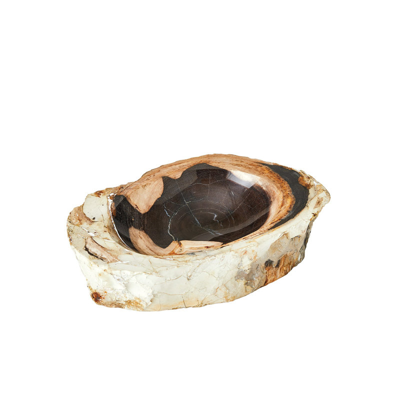 Bol décoratif en bois fait à la main, Crème
