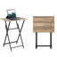 2 tables de collation pliables, espace pour les espaces étroits, brun rustique, facile à plier, tables de télévision pliables élégantes, petites pièces,